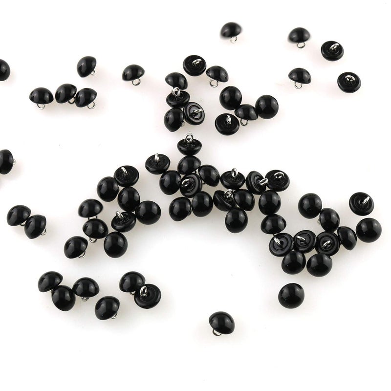 تيج أزرار لؤلؤية من تيغ، 50 قطعة، 10 مم، خرز أسود، نصف كرة، غطاء قبة، أزرار سلكية حلقية، مناسبة للأعمال اليدوية، والملابس، وفساتين الزفاف، وسجل القصاصات، ومشاريع الأعمال اليدوية. - Image 3